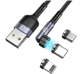 [801079Z] USB CABLE, LOGO, PIVOTING, MAGNETIC, TRIPLE, 2M, MODEL 1028 XP